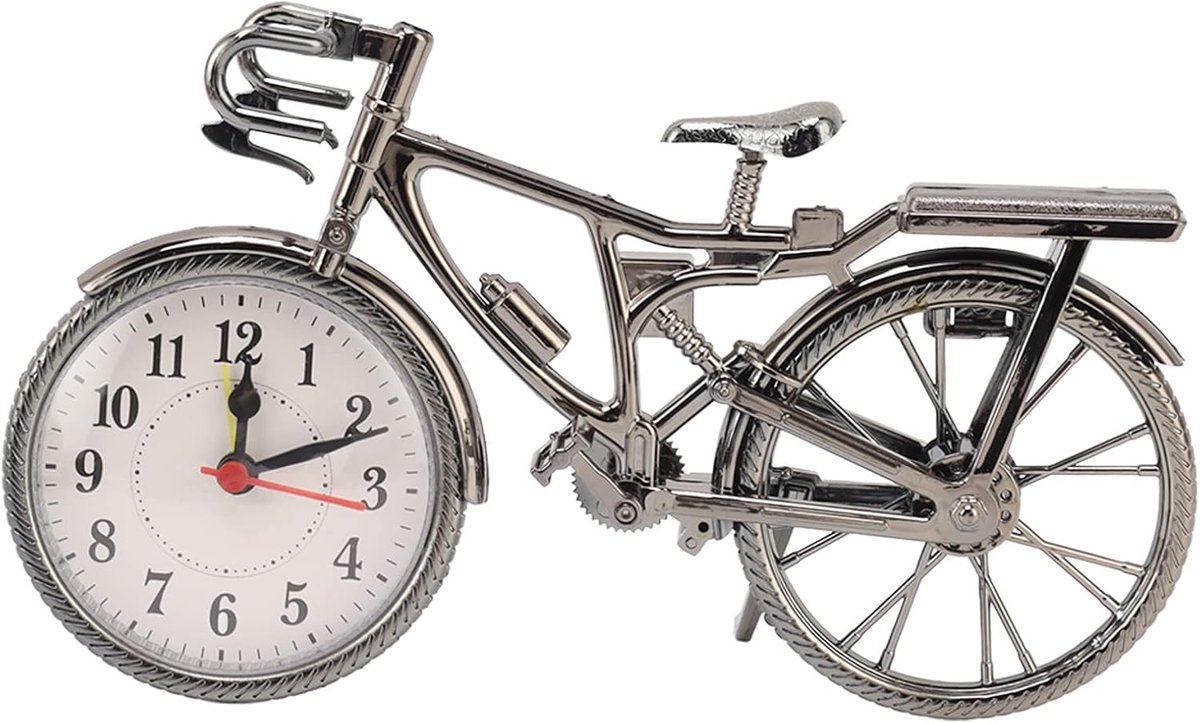Vintage Retro Fiets Bureauklok - Antieke Decoratieve Klok voor Thuis, Batterij Aangedreven en Makkelijk Afleesbaar, Ideaal voor Interieur en Cadeaus
