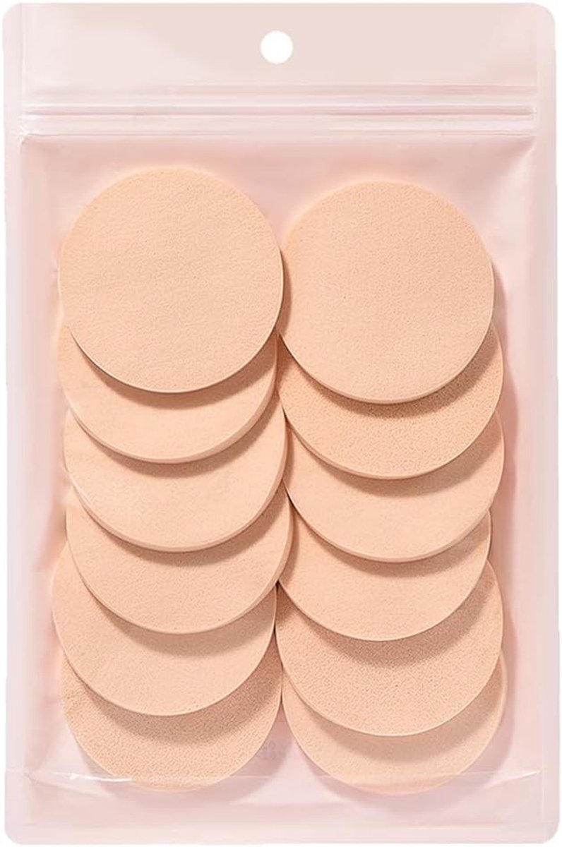Makeup Sponzen Set van 12 Stuks voor Foundation en Oogmake-up - Reinigbare Ronde Pads voor Halloween en Dagelijks Gebruik