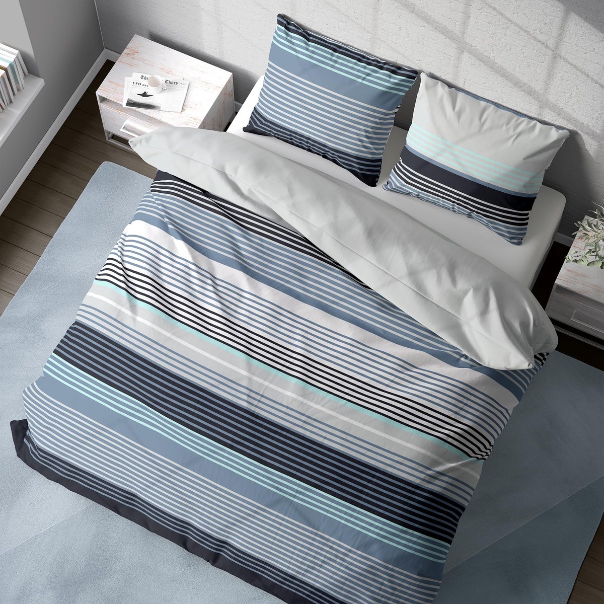 Bedlinnen Set 200 x 200 cm - 3-delig met Rits - Katoen