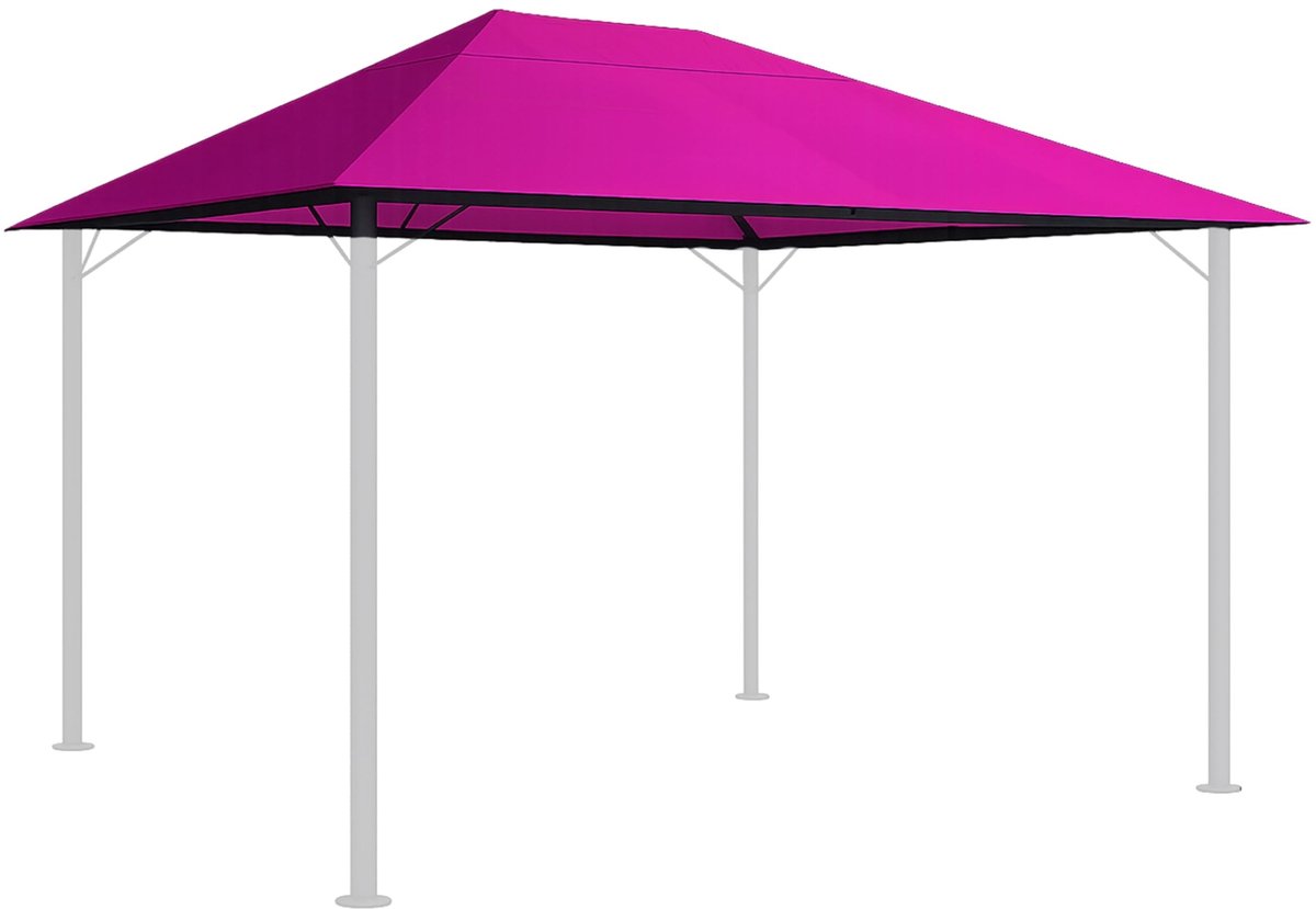 Vervangend dak voor gazebos - Bordeaux kleur - 3 x 4 m