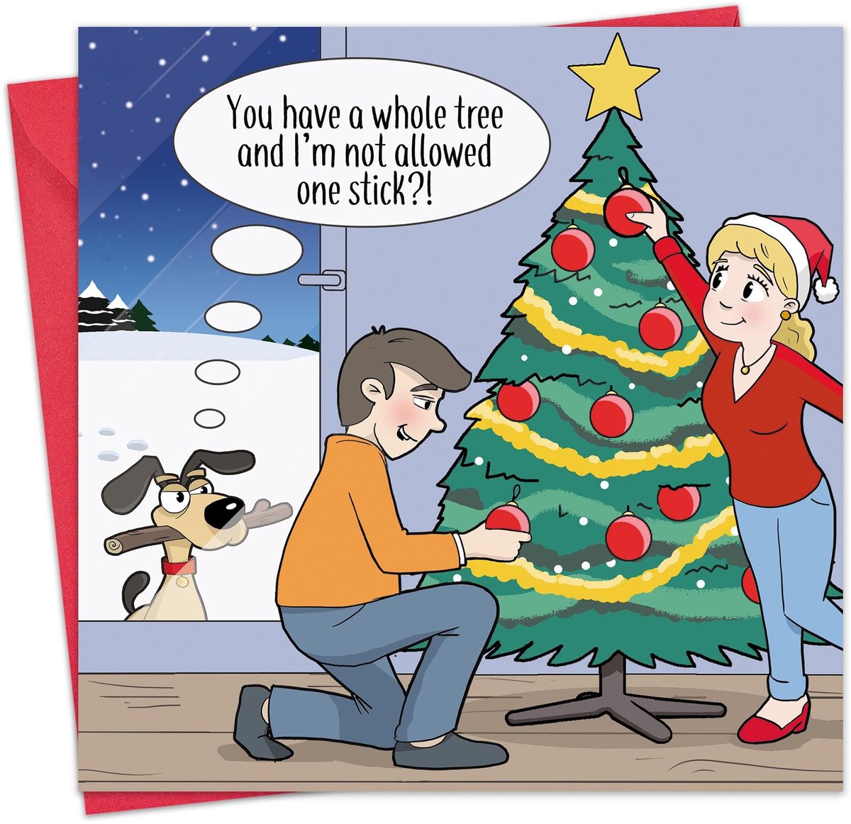 Humoristische Kerstkaart - 15.5 cm