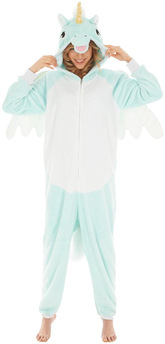 Unicorn Jumpsuit - Pastelgroen met Kap
