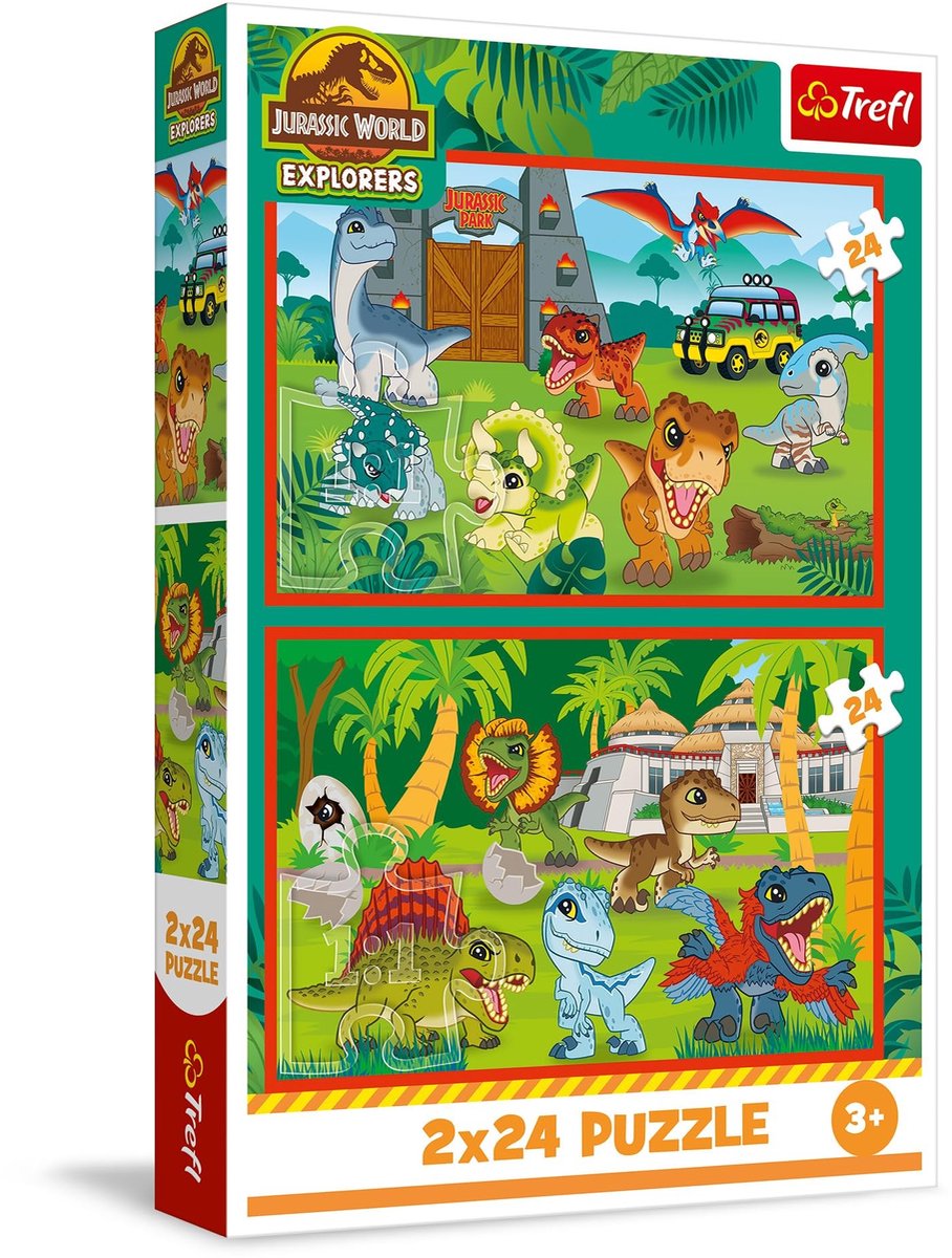 2-in-1 Puzzelset - Jurassic World - 2 x 24 stukjes voor kinderen vanaf 3 jaar