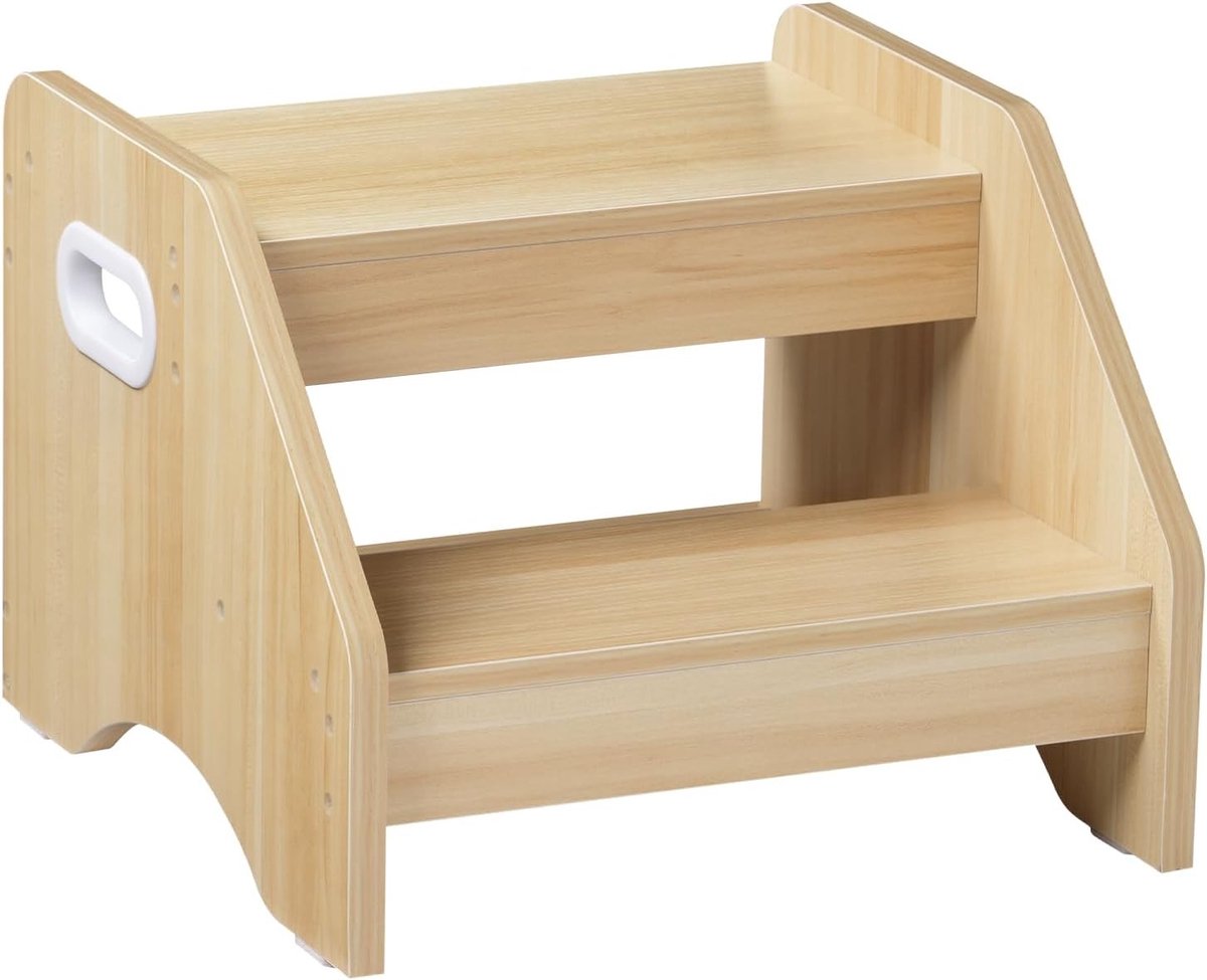 Kinderen 2-Treppen Stoel met Handvatten en Antislip Pads, Ideaal voor Kinderen van 3-8 Jaar, Geschikt voor Kinderkamer en Woonkamer, Draagvermogen tot 30 kg