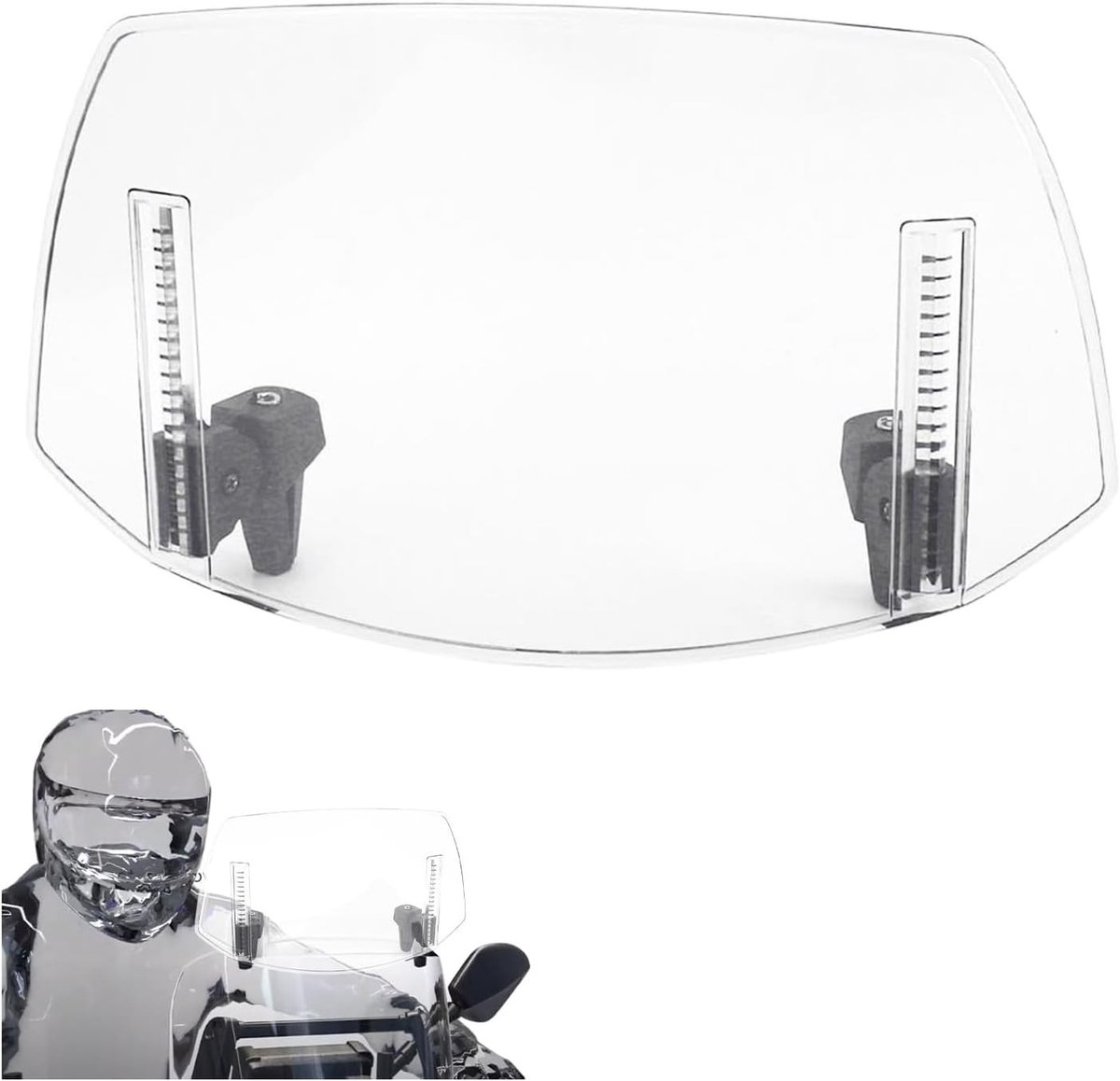 Verstelbare Motorruit 29.5 x 22 x 17.5 cm, Universele Winddeflector voor Motorrijders, Bescherming tegen Wind, Stof en Regen