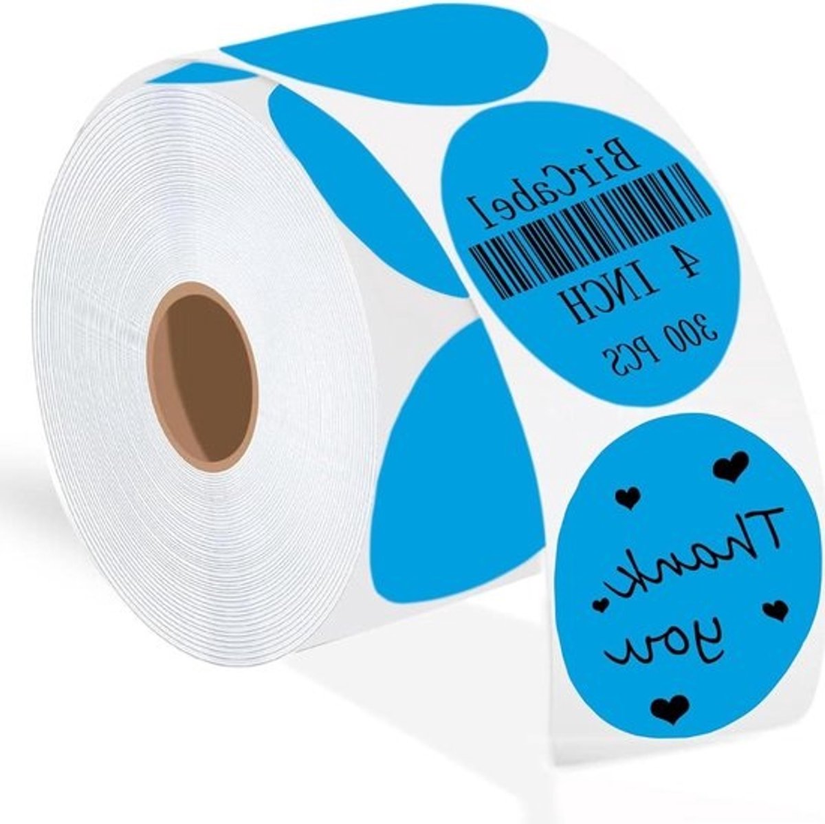 Thermische Etiketten - Ronde Stickers - Voorraad Beheer - Waterdicht en Oliebestendig - 102 cm - Blauw