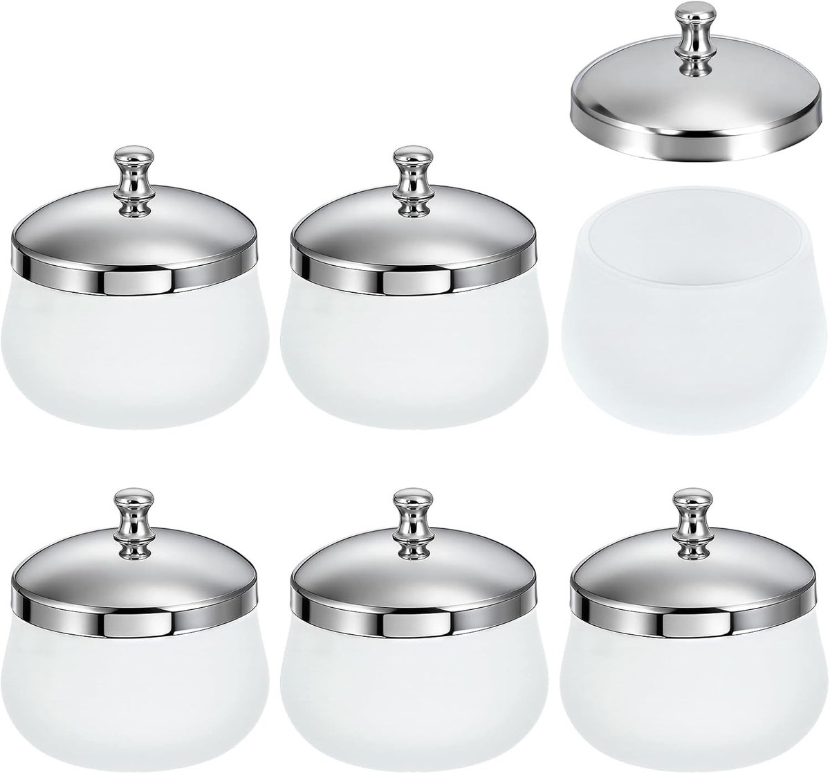 Set van 6 Duidelijke Dapperkommen met Deksel voor Nagelkunst, Monomeer Houder en Liquid Container, Ideaal voor Acryl Nagels en Nagelverzorging