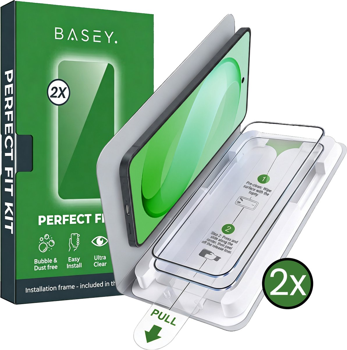 Screenprotector - Geschikt voor Samsung Galaxy S26 FE - 2 Stuks - Met Installatie Frame - Perfect Fit Kit - Gehard Glas - Eenvoudige Montage - Beschermglas - Exacte Uitlijning - Tempered Glass - Screen Protector