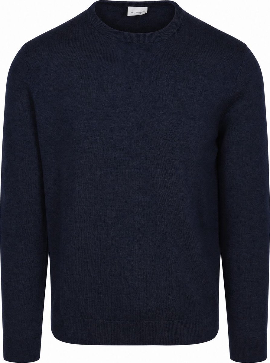 Profuomo Pullover Merinowol Donkerblauw (navy) - Maat M - Heren