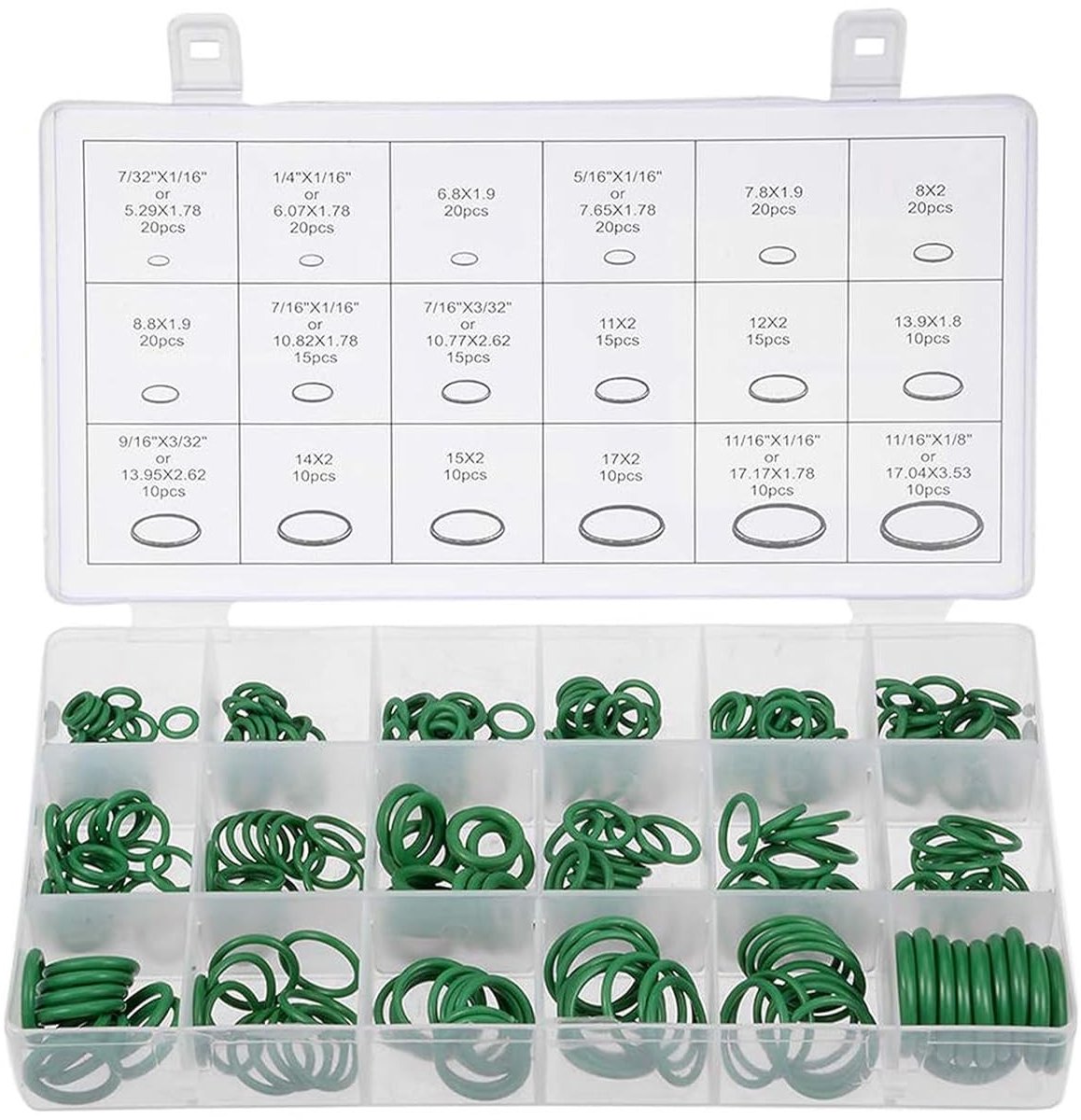270 Stuks O-Ring Assortiment Set - Sealing Ringen in 18 Maten voor Airconditioning, Voertuigen en Reparaties