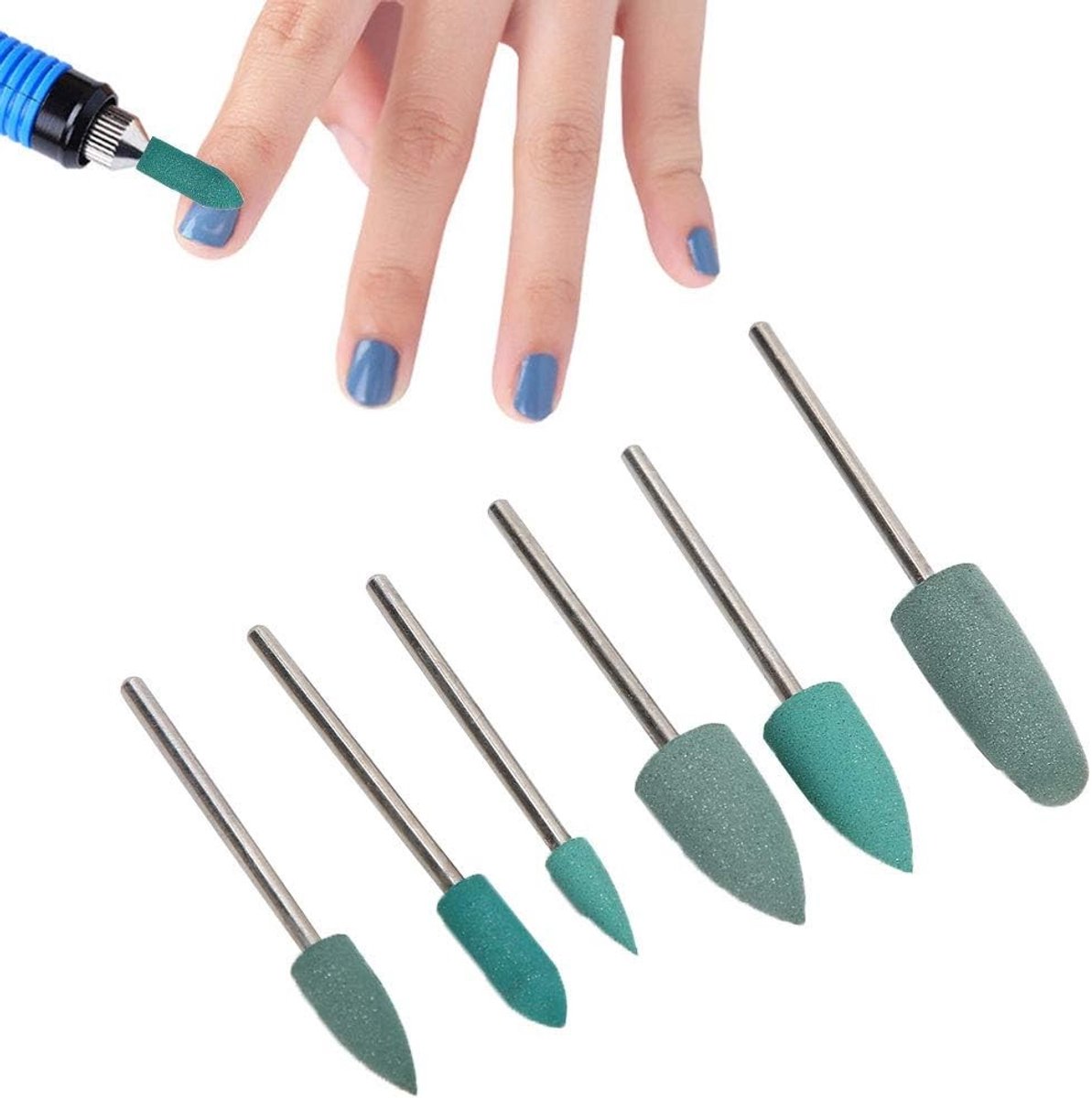 Vervangende Freespunten en Elektrische Vijlaccessoires voor Manicure - 6 Stuks Nagelboor Bits en Cuticle Bits voor Perfecte Nagelverzorging en Polijsten