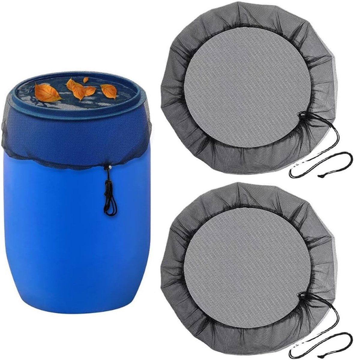 2 Pack Verstelbare Regenwatertank Deksel voor Mosquito Bescherming en Bladeren - 95 cm, Ideaal voor Tuin en Wateropvang