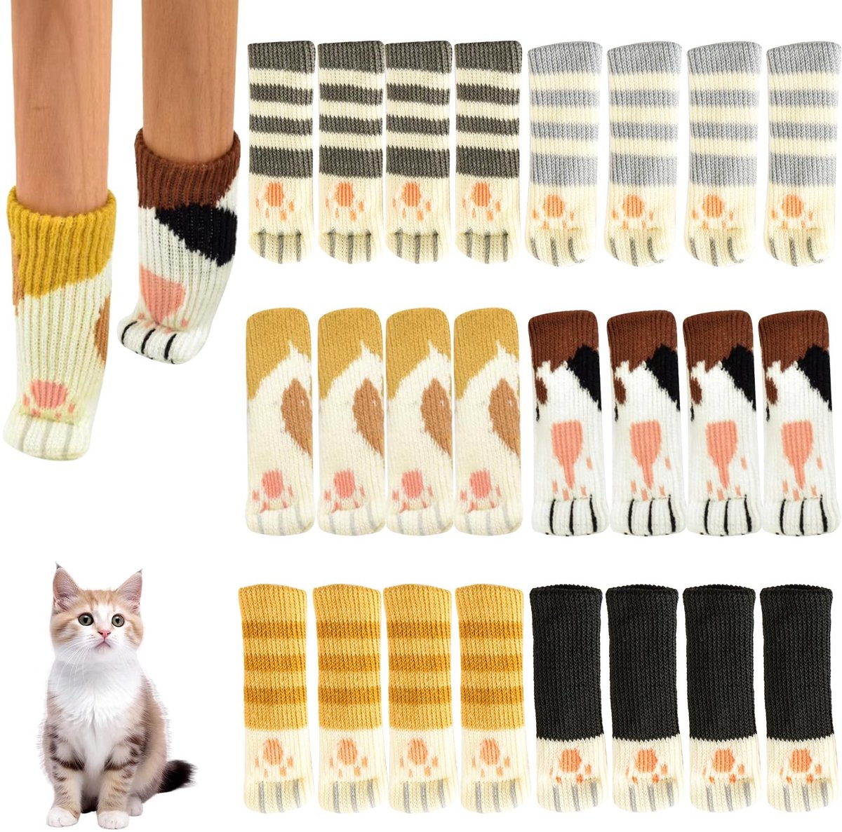 Meubelsokken - Set van 24 - Voor Stoelen - Kattenpoot Design