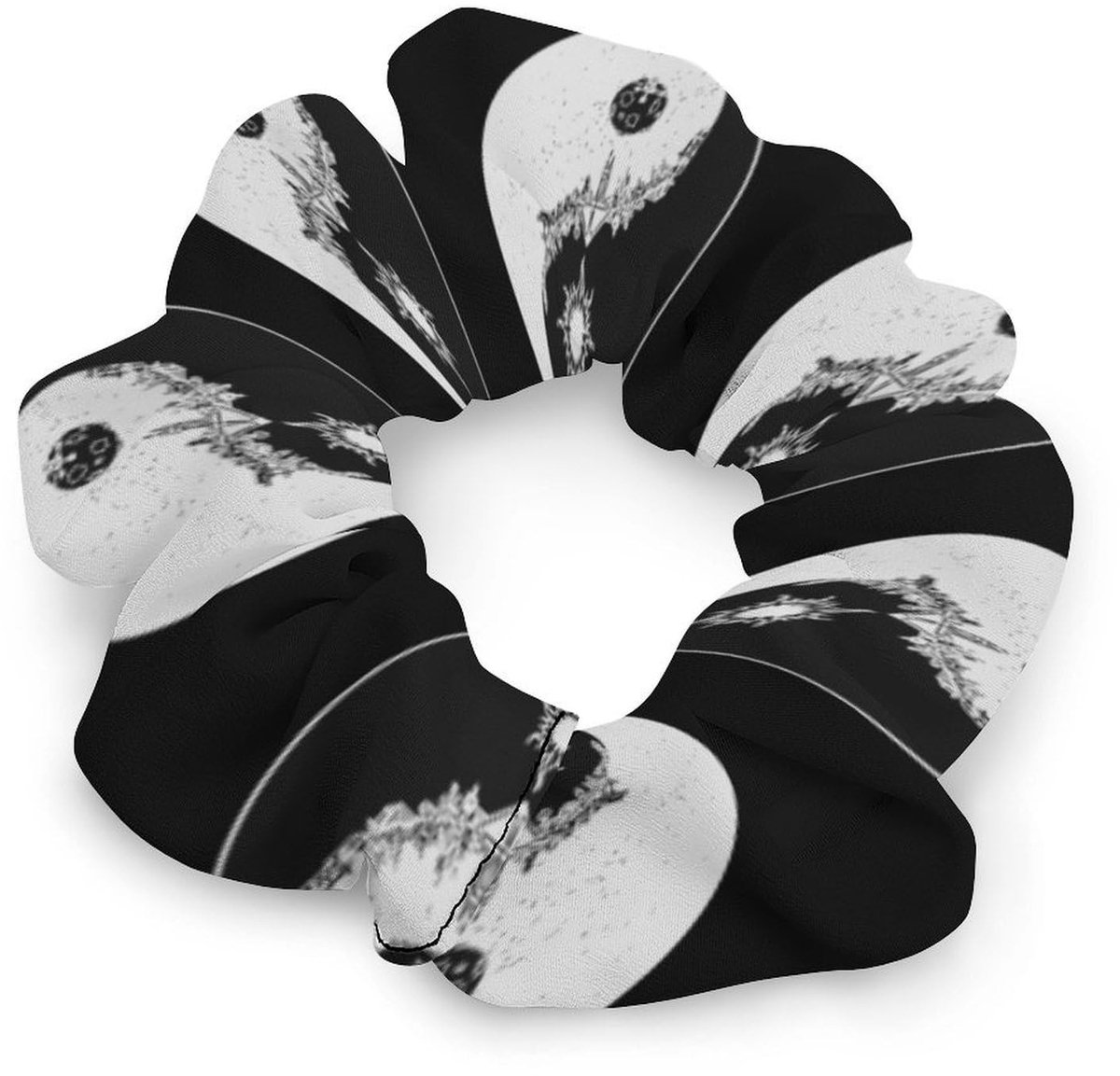 Haar Scrunchies met Yin-Yang Motief - Elastische Satijnen Haarbanden