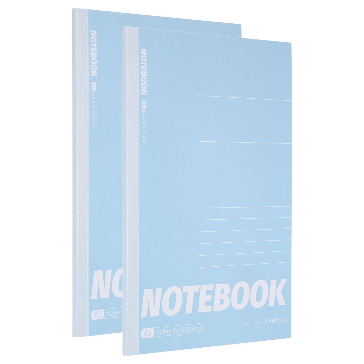 A5 Notitieboek - Gelinieerd - 2 Stuks - Blauw