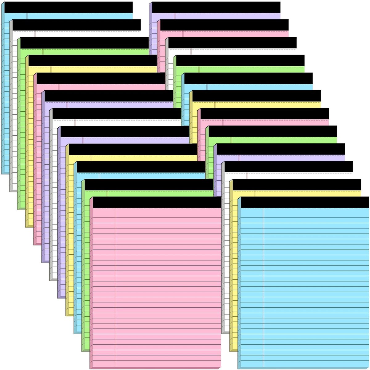 Notitieblokken 24 Pack - Gekleurde College Ruled Papier 8.5 x 11 inch