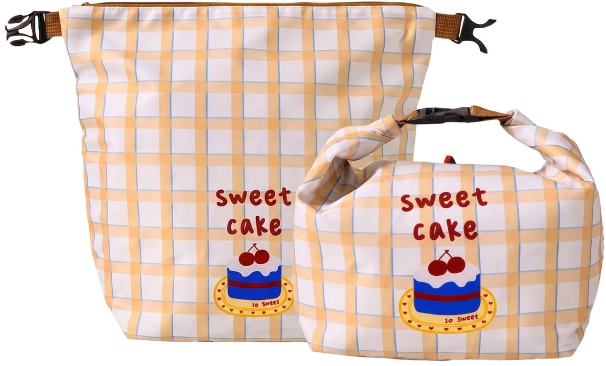 Geïsoleerde Lunchtas - 10 Liter - Opvouwbaar - Oranje en Wit