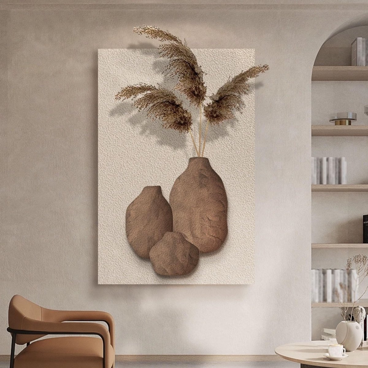Zandsteen 3D Muurschildering - Decoratieve Wanddecoratie Bruin 60x80cm