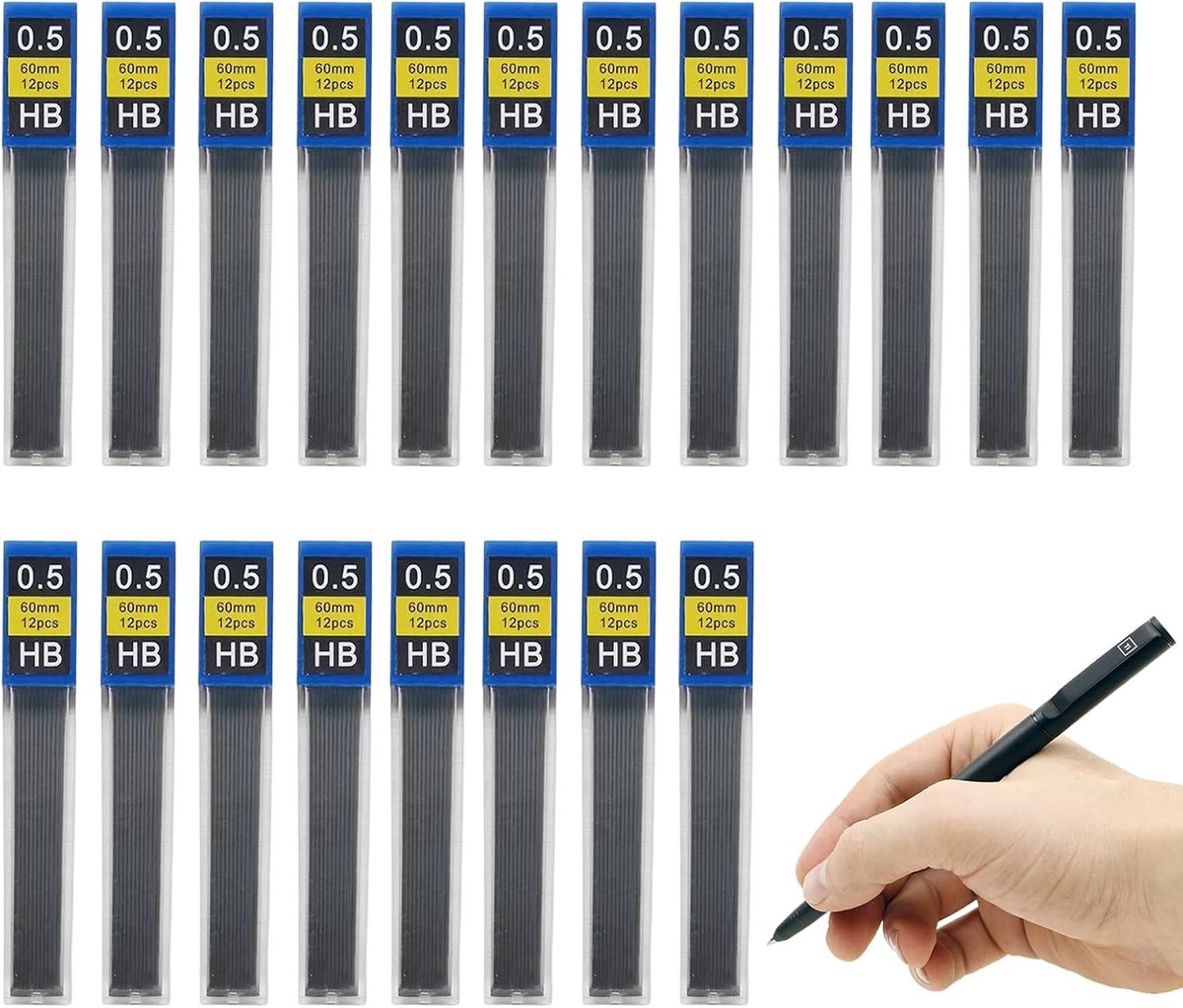 240 Stuks 0.5mm HB Potloodnavullingen, Schokbestendige Navullingen voor Schrijven, Tekenen en Schoolwerk