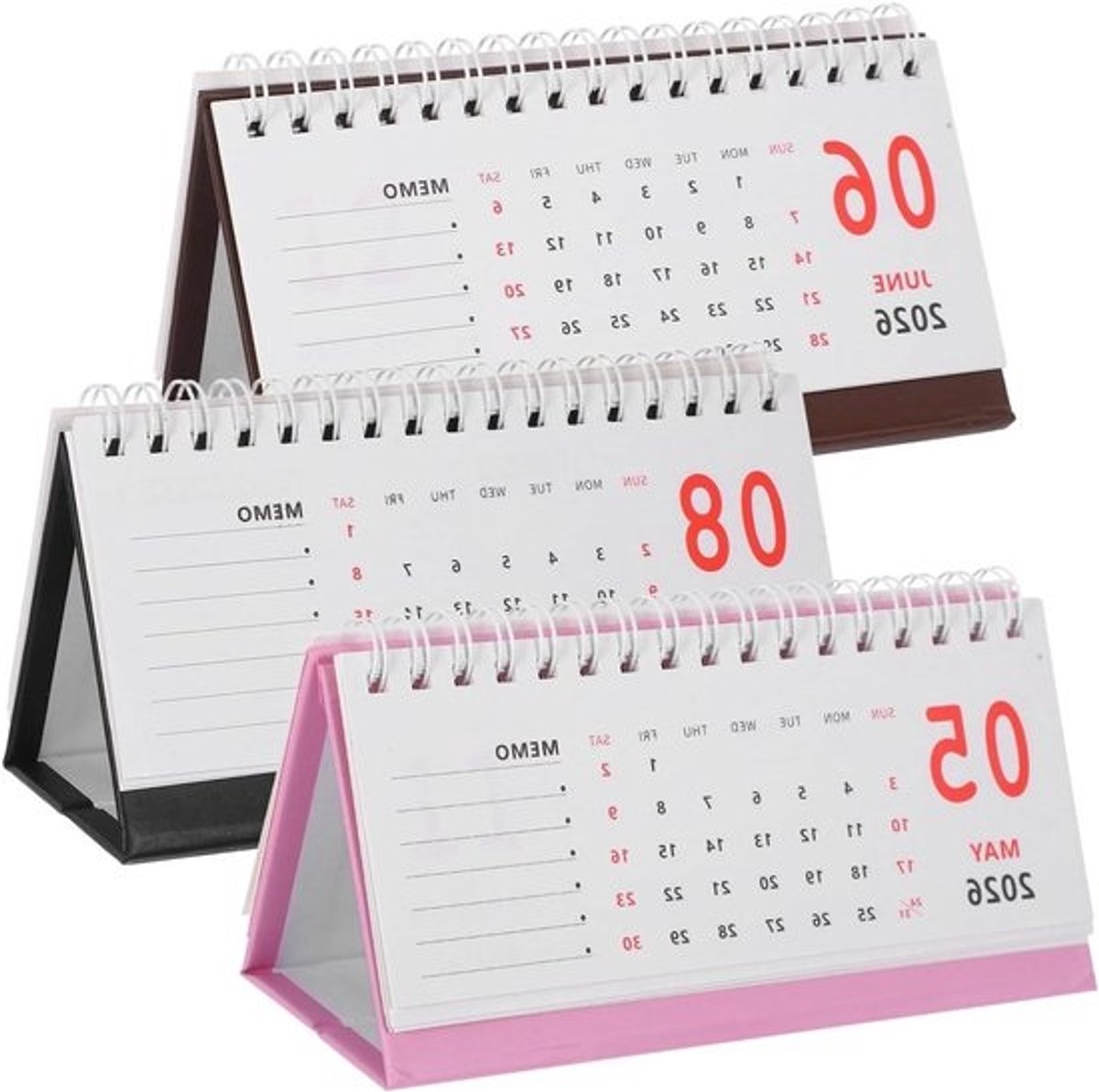 Bureaukalender Mini - Dagelijkse planner - Planning bijhouden - Compact ontwerp - 9.30X7.50X6.50CM - Roze
