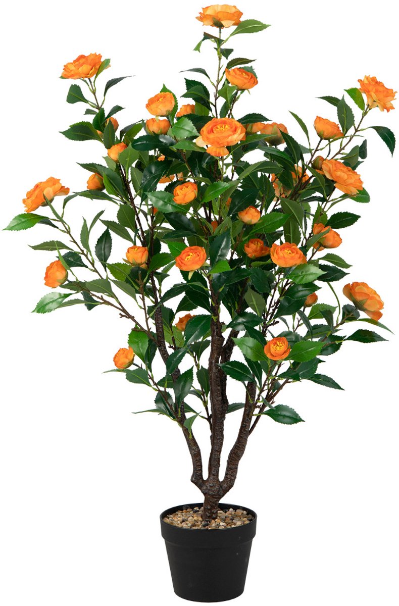 SureDeal® - Kunstplant - Kunstmatige Camellia Boom - Geel - 58x45x102 cm - Groen + Geel