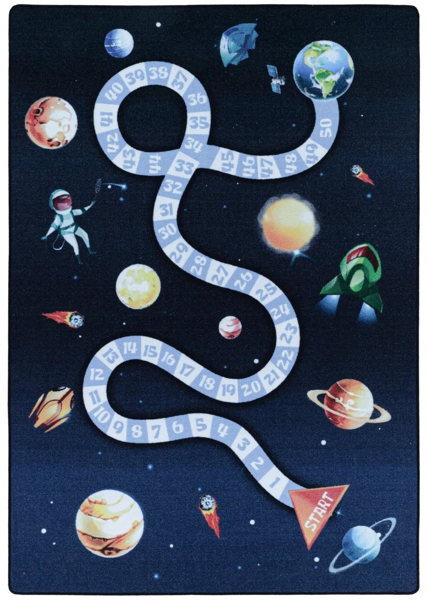Dutch XXL Speelkleed | Play | Ruimtevaart | Marineblauw | 160x230 cm