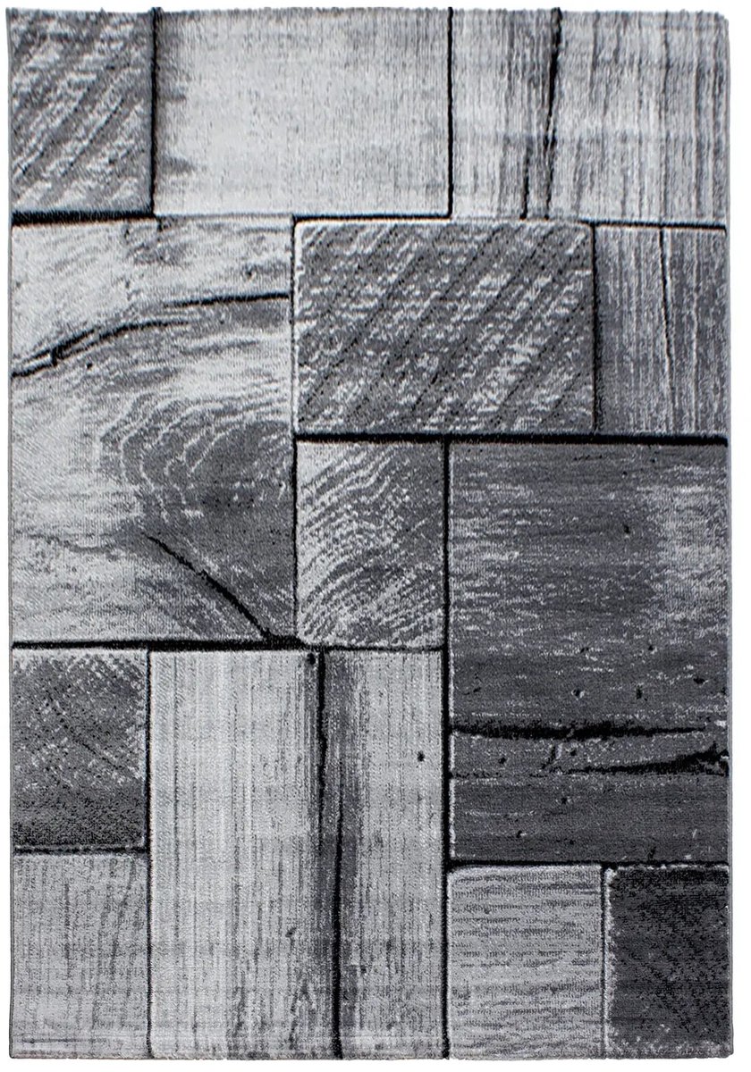 Dutch XXL Modern Vloerkleed | Tapijt | Parma | Hout | Zwart | 200x290 cm