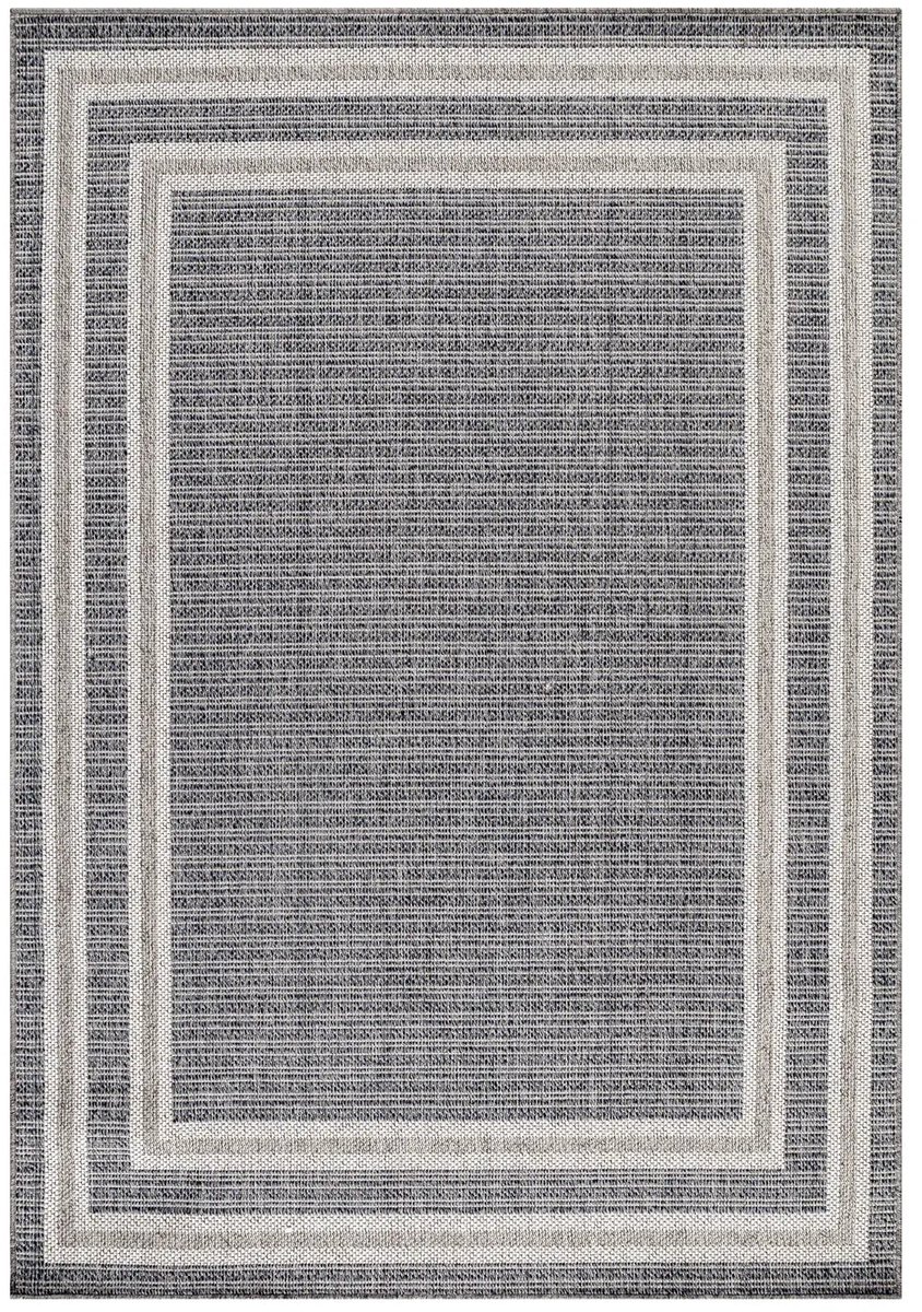 Dutch XXL Buitenkleed | Aruba | Kader | Grijs | 60x100 cm | Buitentapijt | Tuintapijt