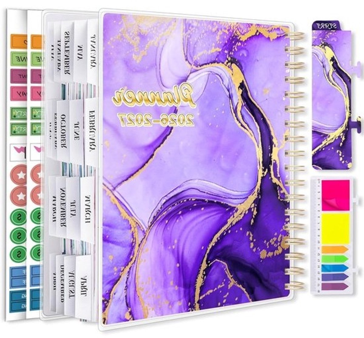 Academische Planner - Dagelijkse Weekplanner - Planning Organiseren - 18 Maanden Schema - 79" x 98" - Violet