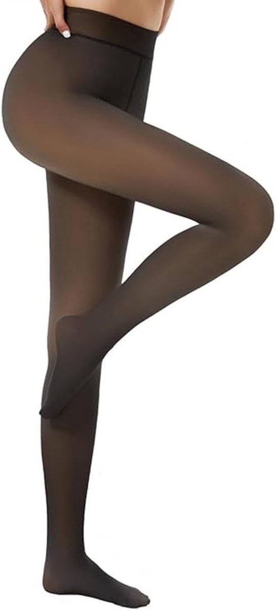 Thermische Dameslegging voor de Winter | Warme Voering, Pluche, Transparant en Comfortabel