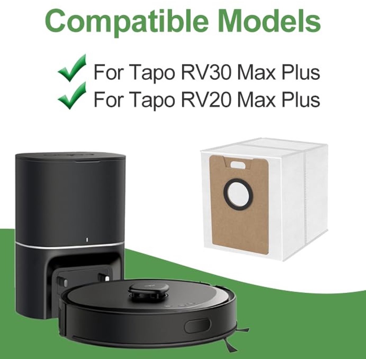 Vervangende Stofzakken - Geschikt voor Tapo RV20 Max Plus en RV30 Max Plus - 10 stuks