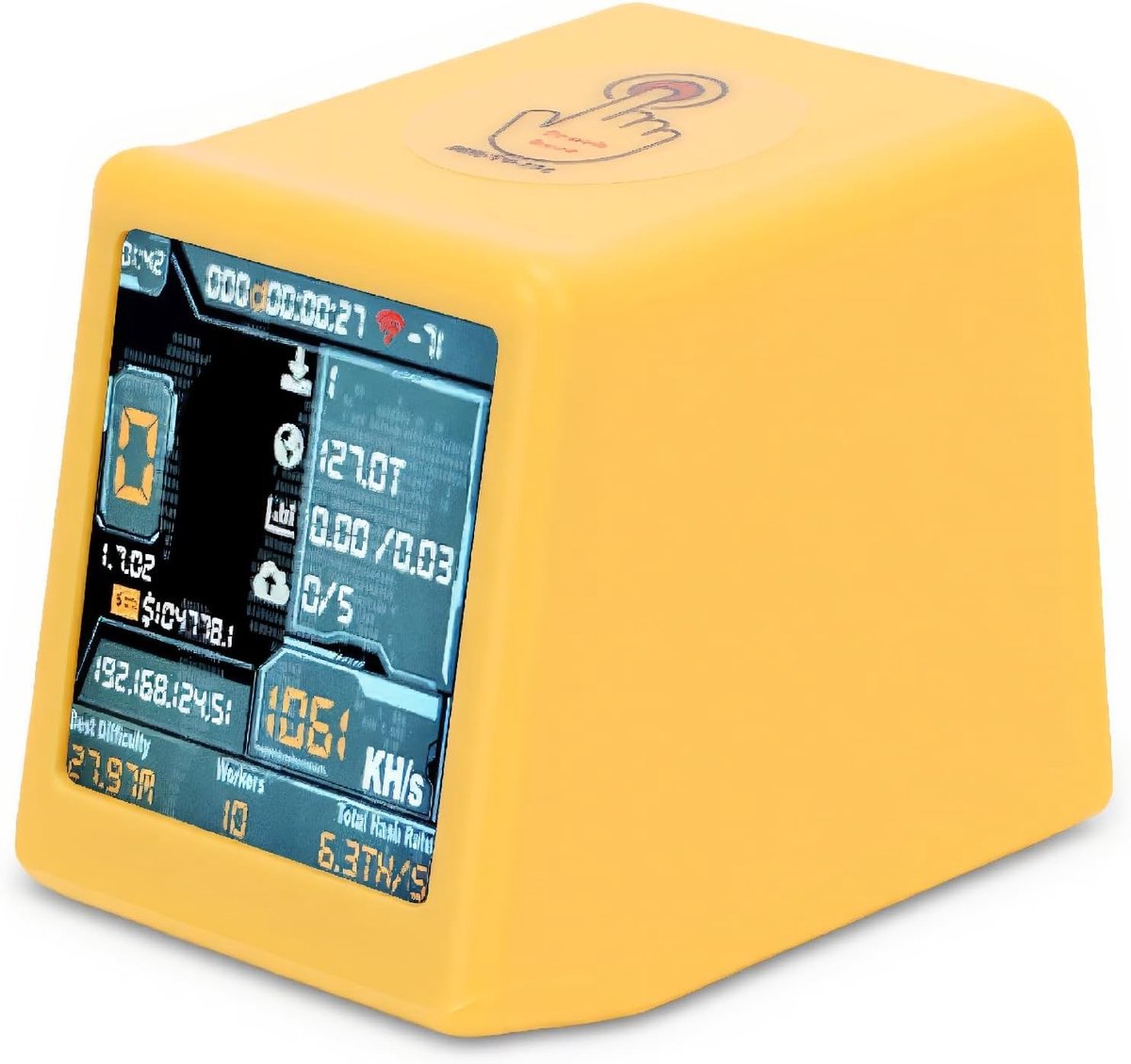 Cryptocurrency Mining Machine met 1050-1060 KH/s, WiFi, Bluetooth en Lage Energieconsumptie, Slimme Display en Dubbele Functie als Bureauklok, Plug and Play