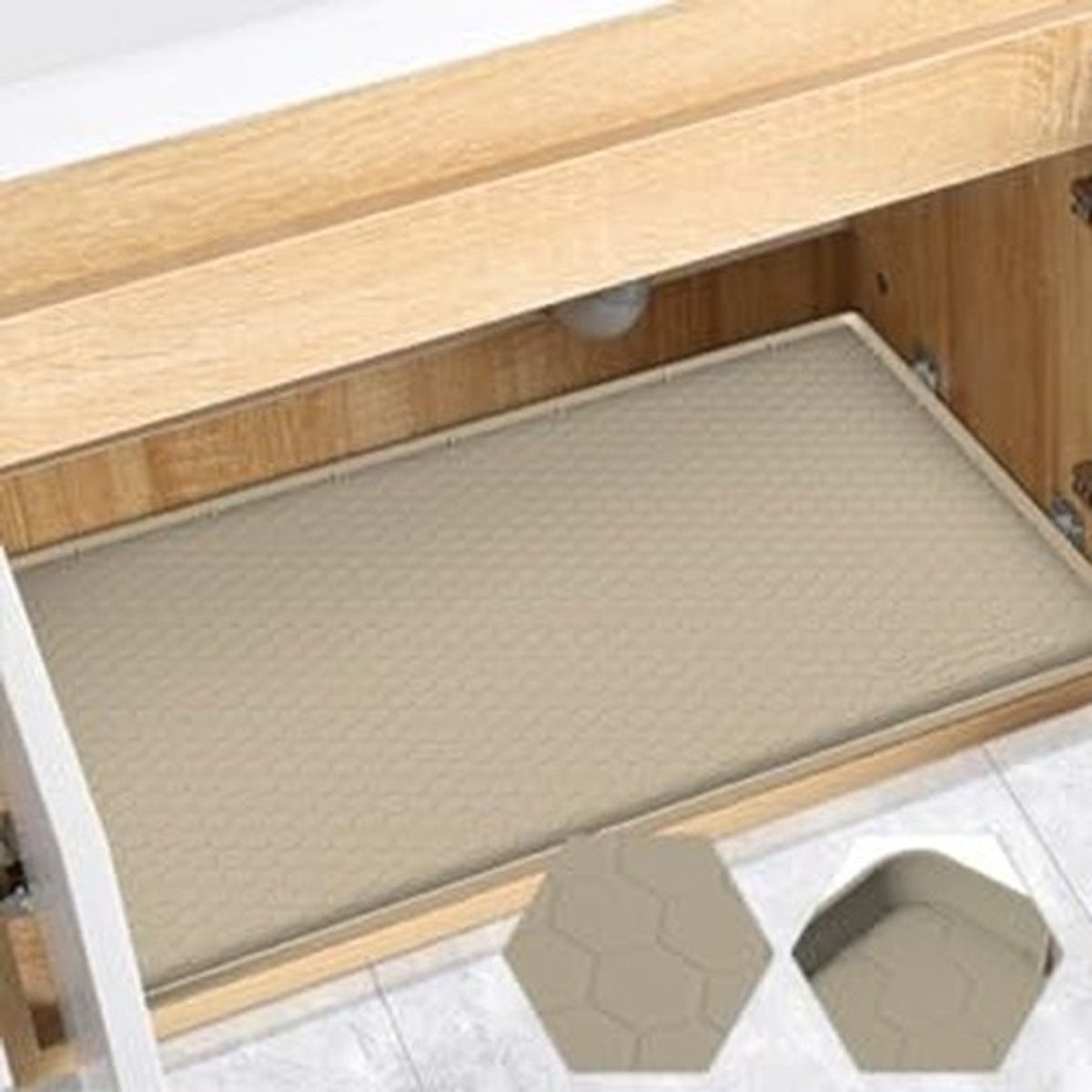 Waterproof Onderkastmat - Silicone Bescherming voor Keuken en Badkamer - Khaki