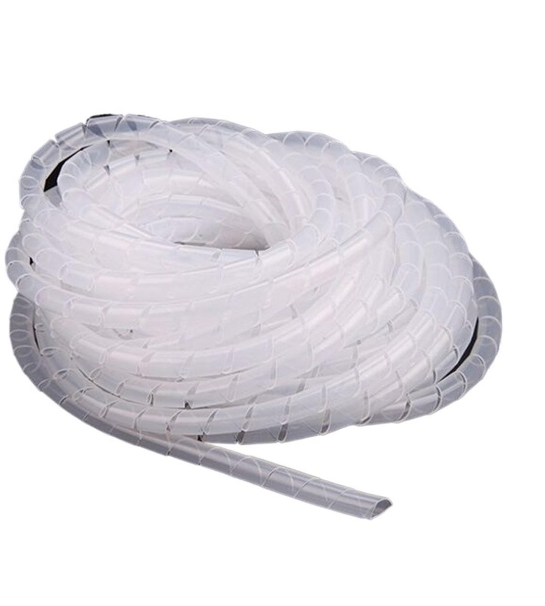 Spiraal Wrap Organizer - Kabelbescherming - Wit, ID 4 mm x 30 meter