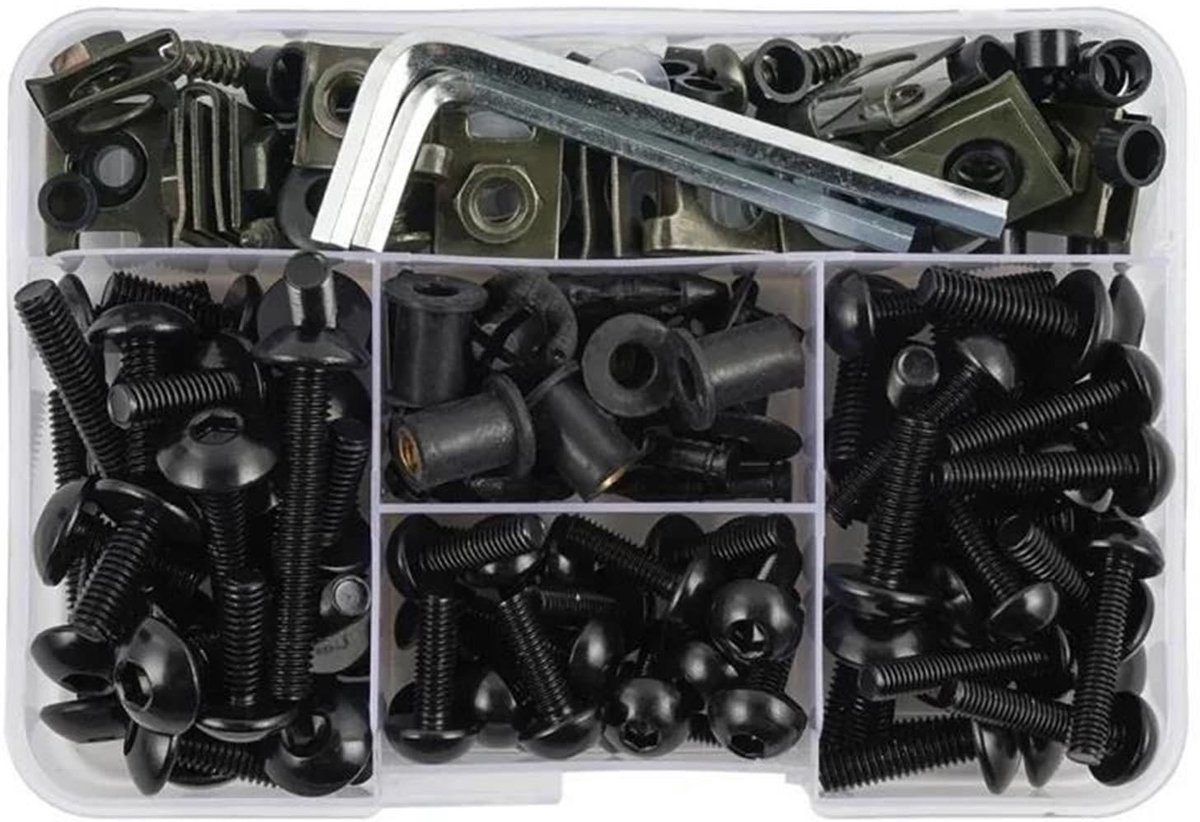 Motorfiets Bevestigingsschroeven voor 600 750 1000 - Zwart 190 Stuks