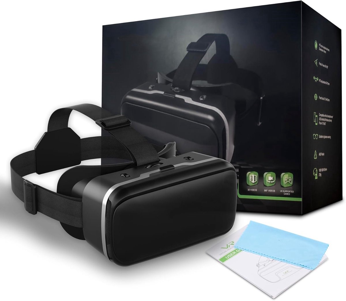 casalora - mobiele telefoon VR Bril - Virtual Reality Bril - 3D VR (Virtuele Realiteit) - Compatibel met 4,7-6,53 inch Android- en Apple-telefoons - Lichtgewicht en comfortabel