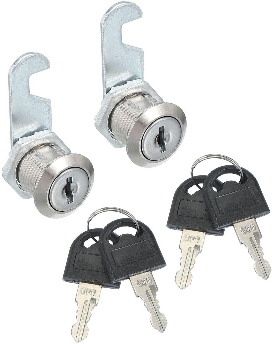 Kastnokslot met sleutel - Zilver, set van 2