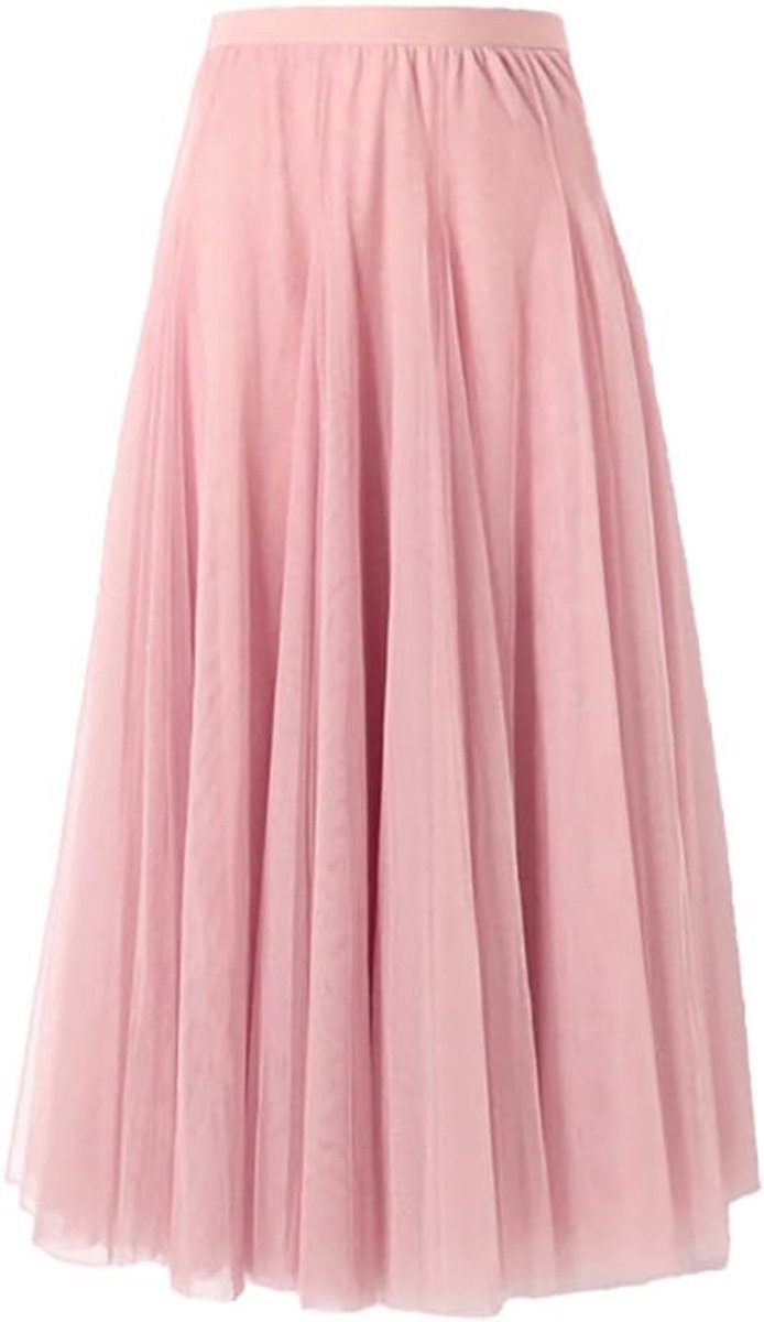 Lange Maxi Tulle Rok voor Vrouwen - A-lijn Midi Rok met Onderrok, Geplooide Tutu Rok voor Bruiloften en Feestjes