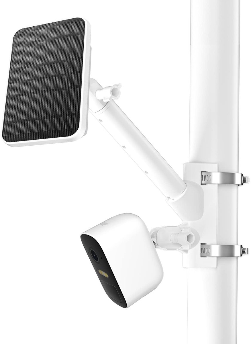 2-in-1 Solar Panel Mast Holder - Voor Eufycam 2c/2c Pro en andere modellen - Wit