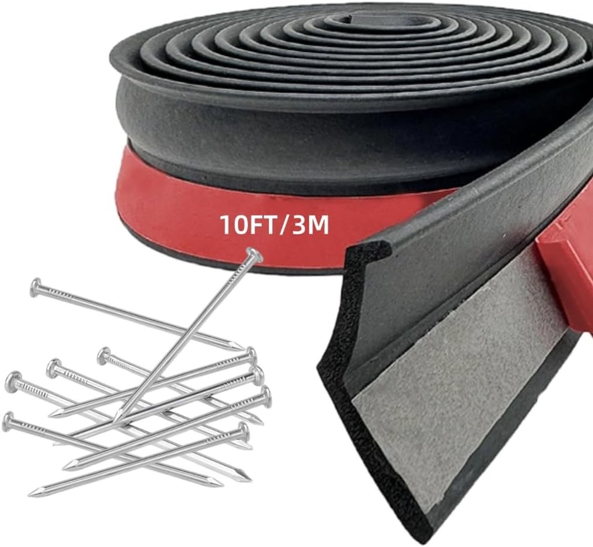Weerbestendige Rubberafdichting voor Garagedeuren - 3 Meter Universele Sealing Tape met Eenvoudige Installatie en Duurzame Rubber Lip