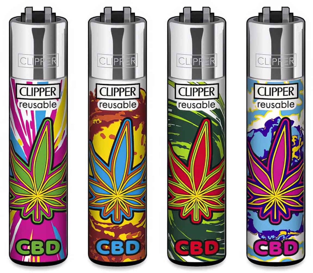 Clipper Classic Large Aanstekers "Explosion CBD" (4 Stuks)