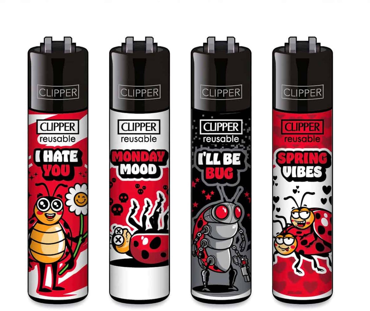 Clipper Classic Large Aanstekers "Ladybirds #2" (4 Stuks)