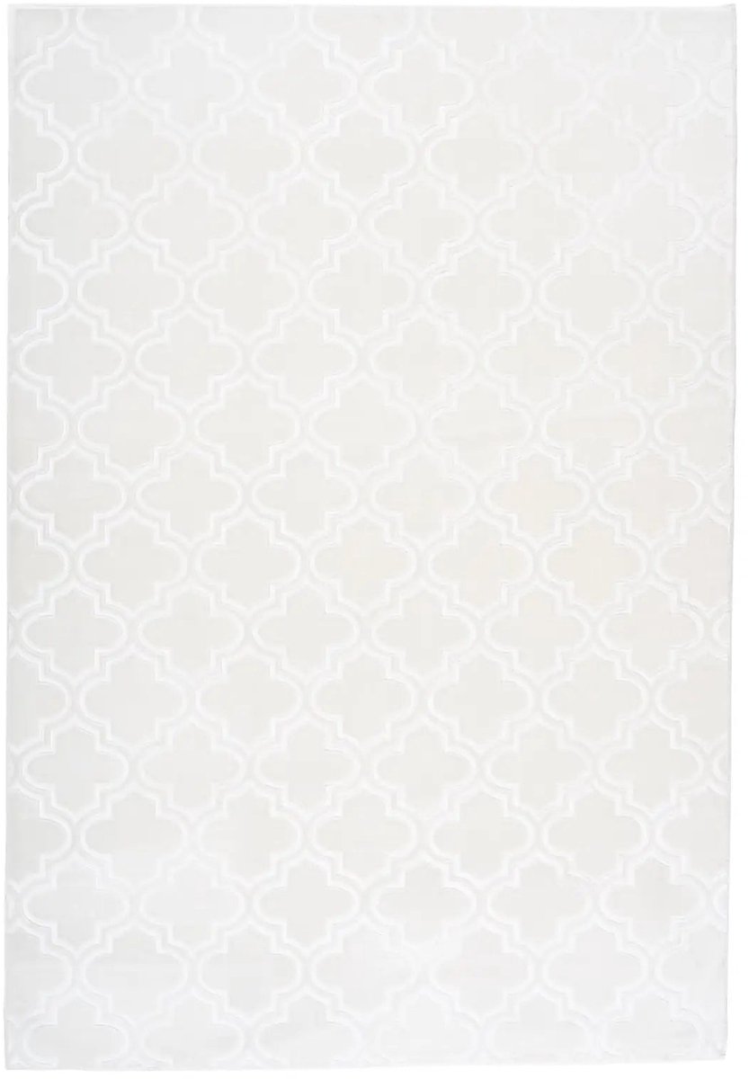 Marokkaans Vloerkleed | Tapijt | Monroe | Geometrisch | Wit | 80x150 cm