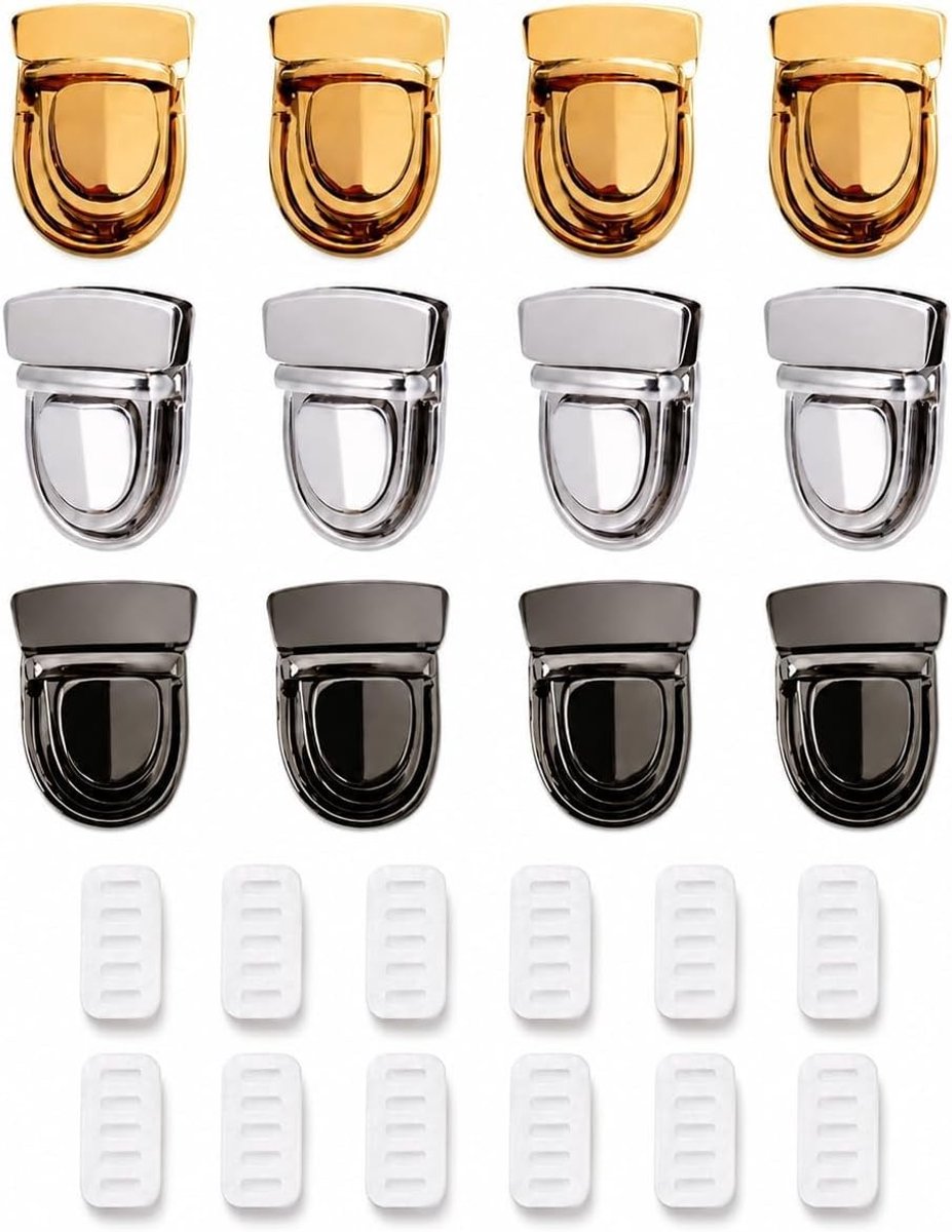 12 Stuks Wallet Locks - Metalen Sluitingen voor Tassen, Schooltassen en Pocket Sloten