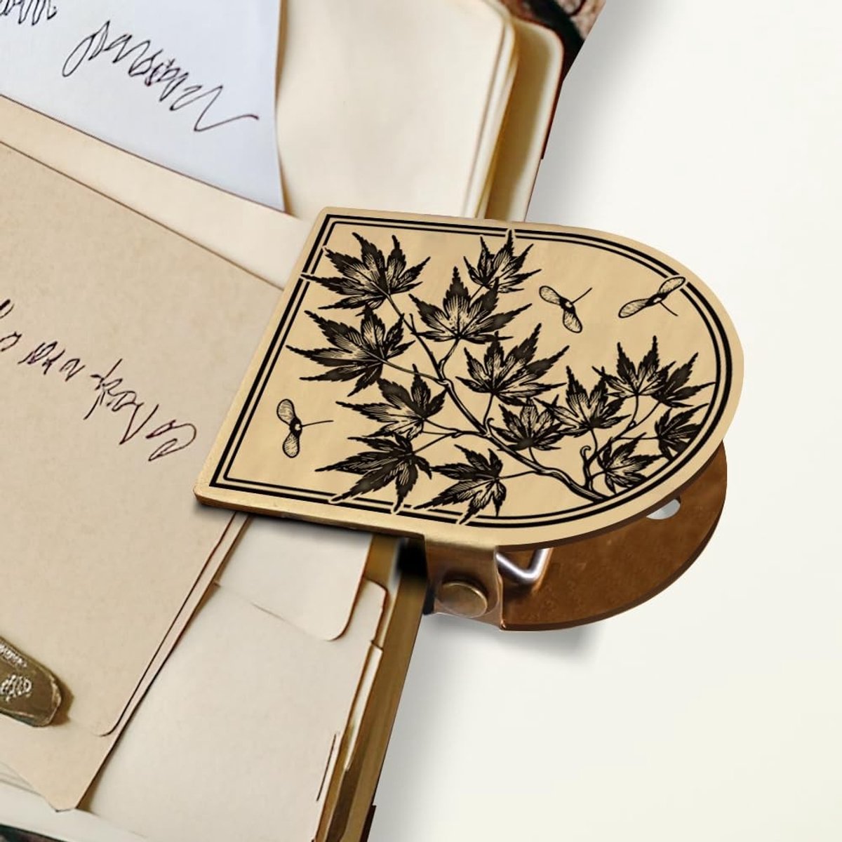 Metalen Reisdagboek Clip - Herfst Esdoornblad Design