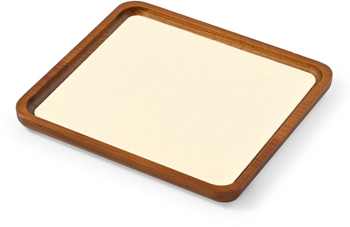 Houten Sieradenbox - Organisator voor Ringen en Oorbellen - Crème Wit