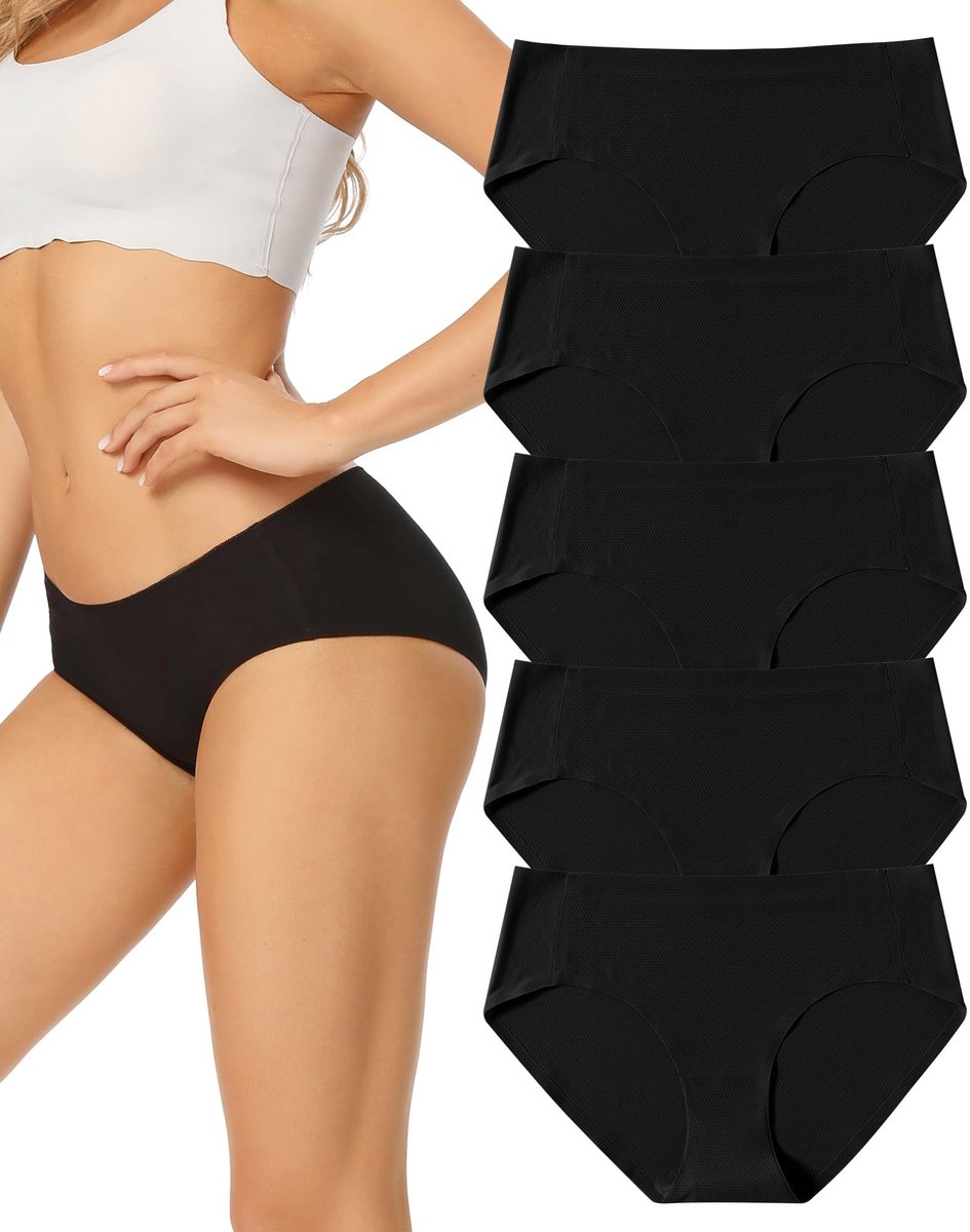 Seamless Ondergoed Vrouwen - Zwart - Set van 5