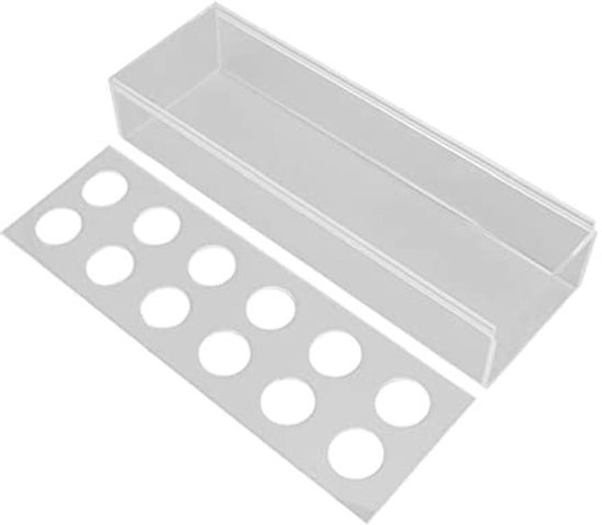 Duidelijke Acryl Bloemenvaas - Elegante Rectangular 30cm met Meerdere Gaten - Modern voor Thuis Eettafel