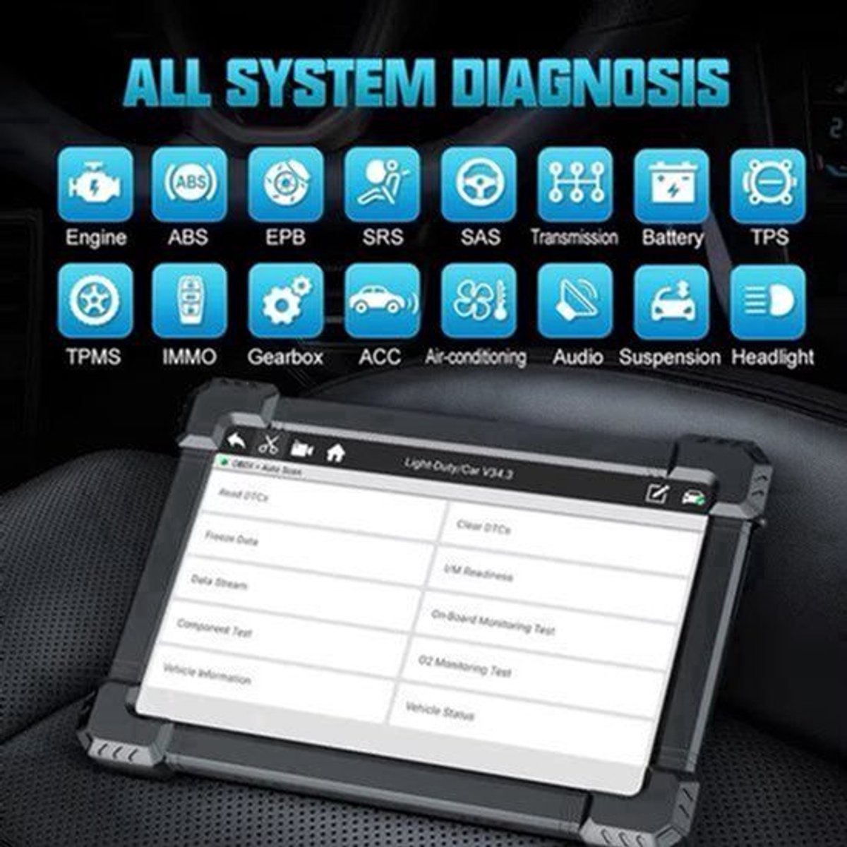 OBD2 Scanner – Auto Diagnose Tool – Foutcode Lezer – Systeemtester – Bluetooth – 10,1 Inch Touchscreen – Meertalige Interface