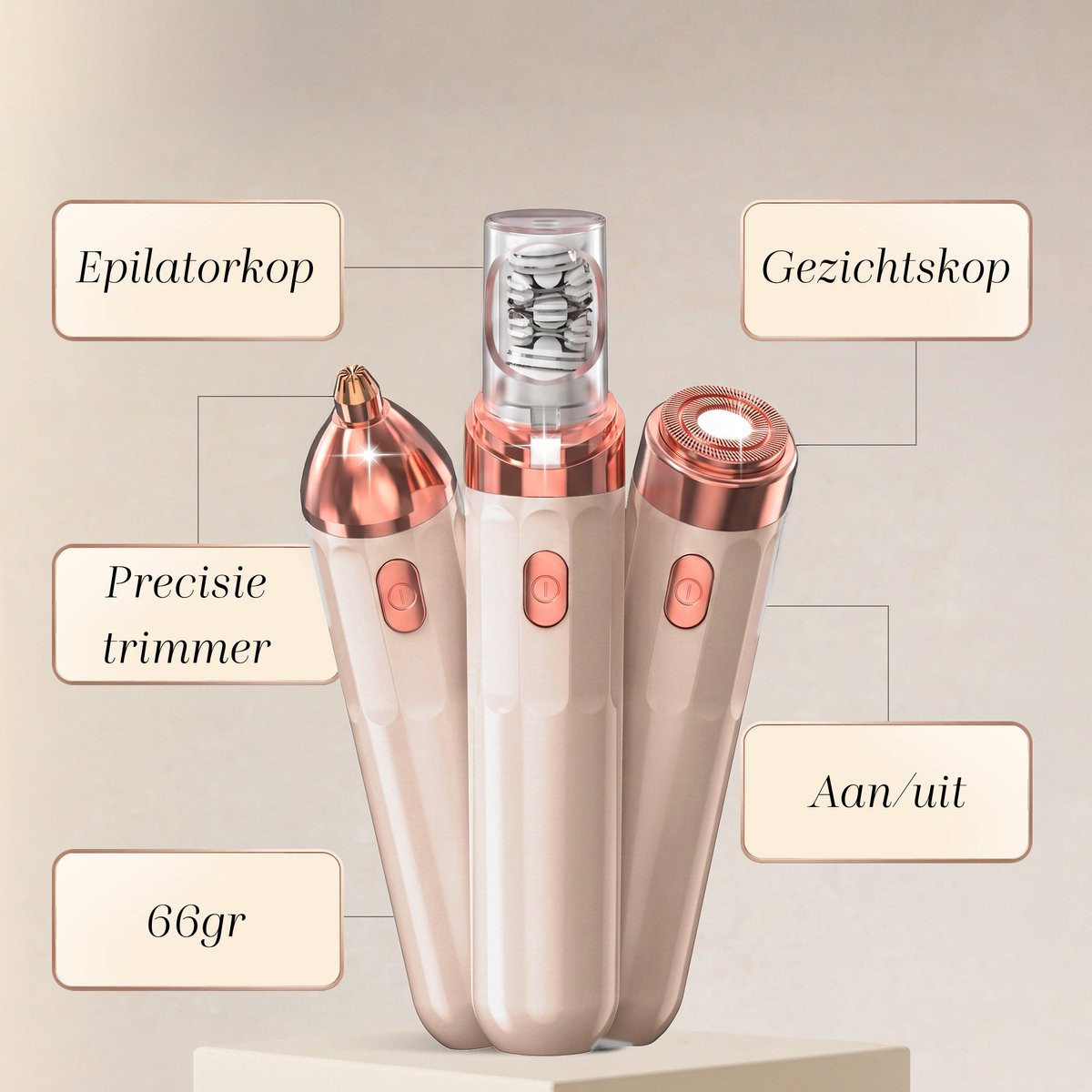 Sansbeauté 3 in 1 Epilator voor Vrouwen PocketPRO met Travel Bag - Epileerapparaat Dames - Epilator - Gezichtsepilator Vrouw - Gezichtsontharing Dames - Epilator Gezicht - Epilator Dames - Gezichtsepilator dames - Oplaadbaar - Rosé Roze thumbnail 5